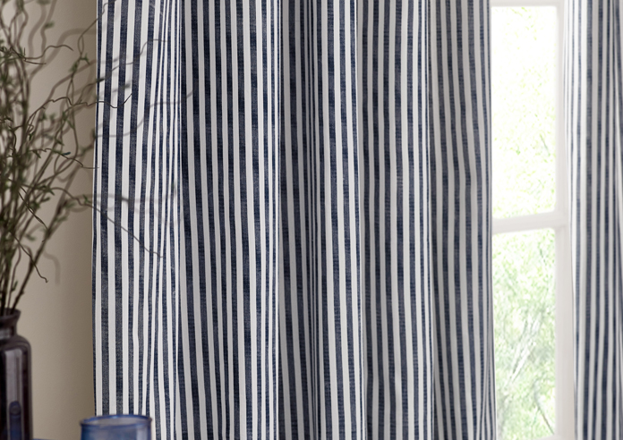 Hebden Pencil Pleat, Navy - Ready Made Curtains - Image 5
